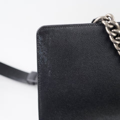 Chanel Old Medium Boy Chevron in Caviar Black