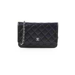 Chanel Wallet on Chain Black Caviar Silver HW (microchip)