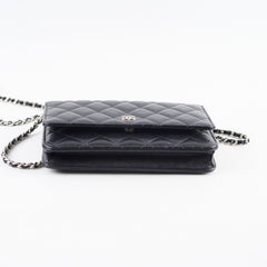 Chanel Wallet on Chain Black Caviar Silver HW (microchip)