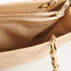 Chanel GST Caviar Beige Shoulder Bag - Series 20