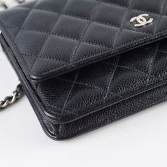 Chanel Wallet on Chain Black Caviar Silver HW (microchip)