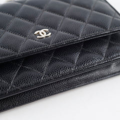 Chanel Wallet on Chain Black Caviar Silver HW (microchip)