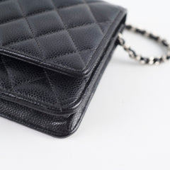 Chanel Wallet on Chain Black Caviar Silver HW (microchip)