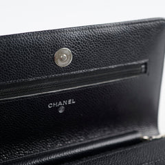 Chanel Wallet on Chain Black Caviar Silver HW (microchip)