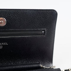 Chanel Wallet on Chain Black Caviar Silver HW (microchip)