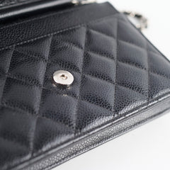 Chanel Wallet on Chain Black Caviar Silver HW (microchip)
