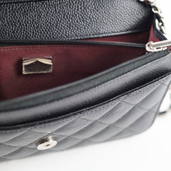 Chanel Wallet on Chain Black Caviar Silver HW (microchip)