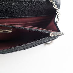 Chanel Wallet on Chain Black Caviar Silver HW (microchip)