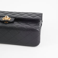 Chanel Medium/Large Double Classic Flap Caviar Black 2023