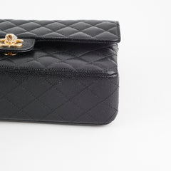 Chanel Medium/Large Double Classic Flap Caviar Black 2023