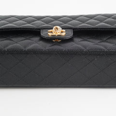 Chanel Medium/Large Double Classic Flap Caviar Black 2023