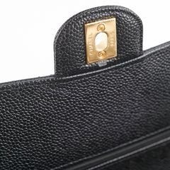Chanel Medium/Large Double Classic Flap Caviar Black 2023