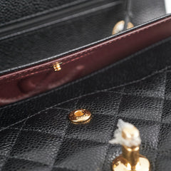 Chanel Medium/Large Double Classic Flap Caviar Black 2023
