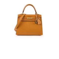 Hermès Kelly 25 Epsom Toffee GHW- A Stamp