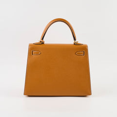 Hermès Kelly 25 Epsom Toffee GHW- A Stamp