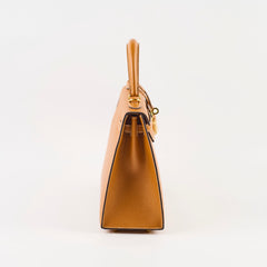 Hermès Kelly 25 Epsom Toffee GHW- A Stamp