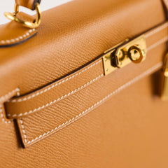 Hermès Kelly 25 Epsom Toffee GHW- A Stamp