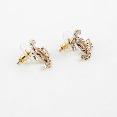 Chanel CC Logo Gold Rhingstone Earrings Costume Jewellery