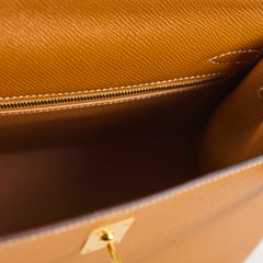 Hermès Kelly 25 Epsom Toffee GHW- A Stamp