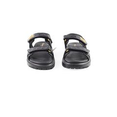 Christian Dior Quilted Calfskin Dioract Sandals Black Size 41
