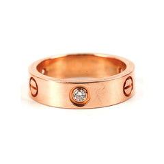 Cartier Love Ring Rose Gold 3 Diamond (Size 59)