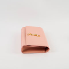 Saint Laurent Cassandre Clutch in Pale Pink Smooth Leather