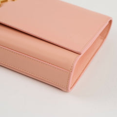 Saint Laurent Cassandre Clutch in Pale Pink Smooth Leather