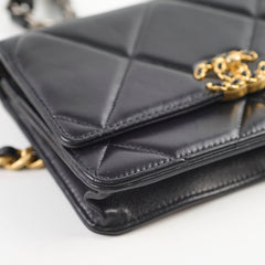 Chanel 19 Wallet On Chain WOC Lambskin Black
