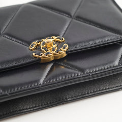 Chanel 19 Wallet On Chain WOC Lambskin Black