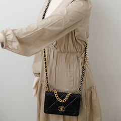 Chanel 19 Wallet On Chain WOC Lambskin Black
