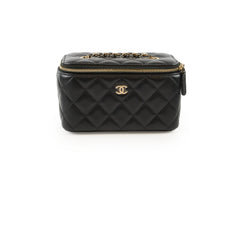 Chanel Lambskin Vanity LGHW Black