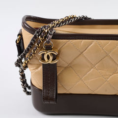 Chanel Gabrielle Hobo Small Brown and Beige