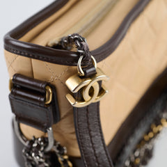 Chanel Gabrielle Hobo Small Brown and Beige
