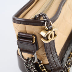 Chanel Gabrielle Hobo Small Brown and Beige