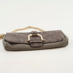 Gucci Vintage Greenwich Python/Leather Clutch Grey