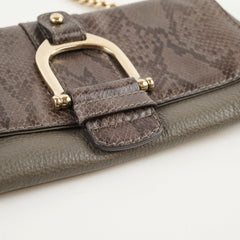 Gucci Vintage Greenwich Python/Leather Clutch Grey