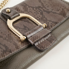 Gucci Vintage Greenwich Python/Leather Clutch Grey
