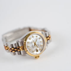 Rolex ladies datejust 26mm two tone white mother of pearl watch 79173NG