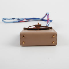 Hermes Kelly Twilly Bag Charm Argile/Bleu