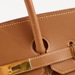 Hermès Hermes Birkin 35 Courchevel Gold GHW -C Square