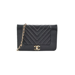 2/7 DOTD- Chanel Chevron Wallet on Chain (WOC) Lambskin Black