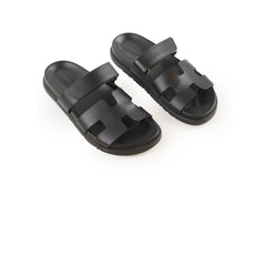 Hermes Chypre Sandals Black 38.5