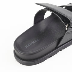 Hermes Noir Sandales Chypre Size 36
