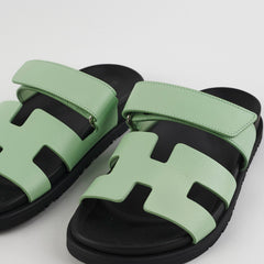 Hermes Vert Jade Sandales Chypre Size 36