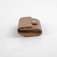 RT- Chanel Flap Card Holder Caviar Dark Beige 22A