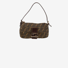 Fendi Baguette Zucca Canvas/Leather Shoulder