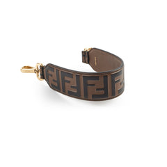 Fendi Brown FF Embossed Leather Strap