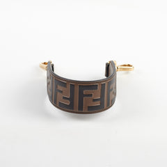Fendi Brown FF Embossed Leather Strap