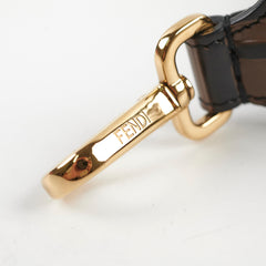 Fendi Brown FF Embossed Leather Strap