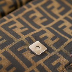 Fendi Baguette Zucca Canvas Leather Shoulder
